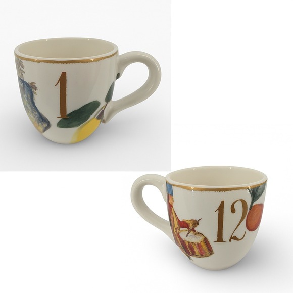 Williams Sonoma Other - Williams Sonoma 12‎ Days Christmas Gold Numbers Mug 2012 1 & 12 Coupe